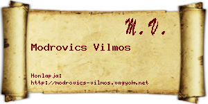 Modrovics Vilmos névjegykártya